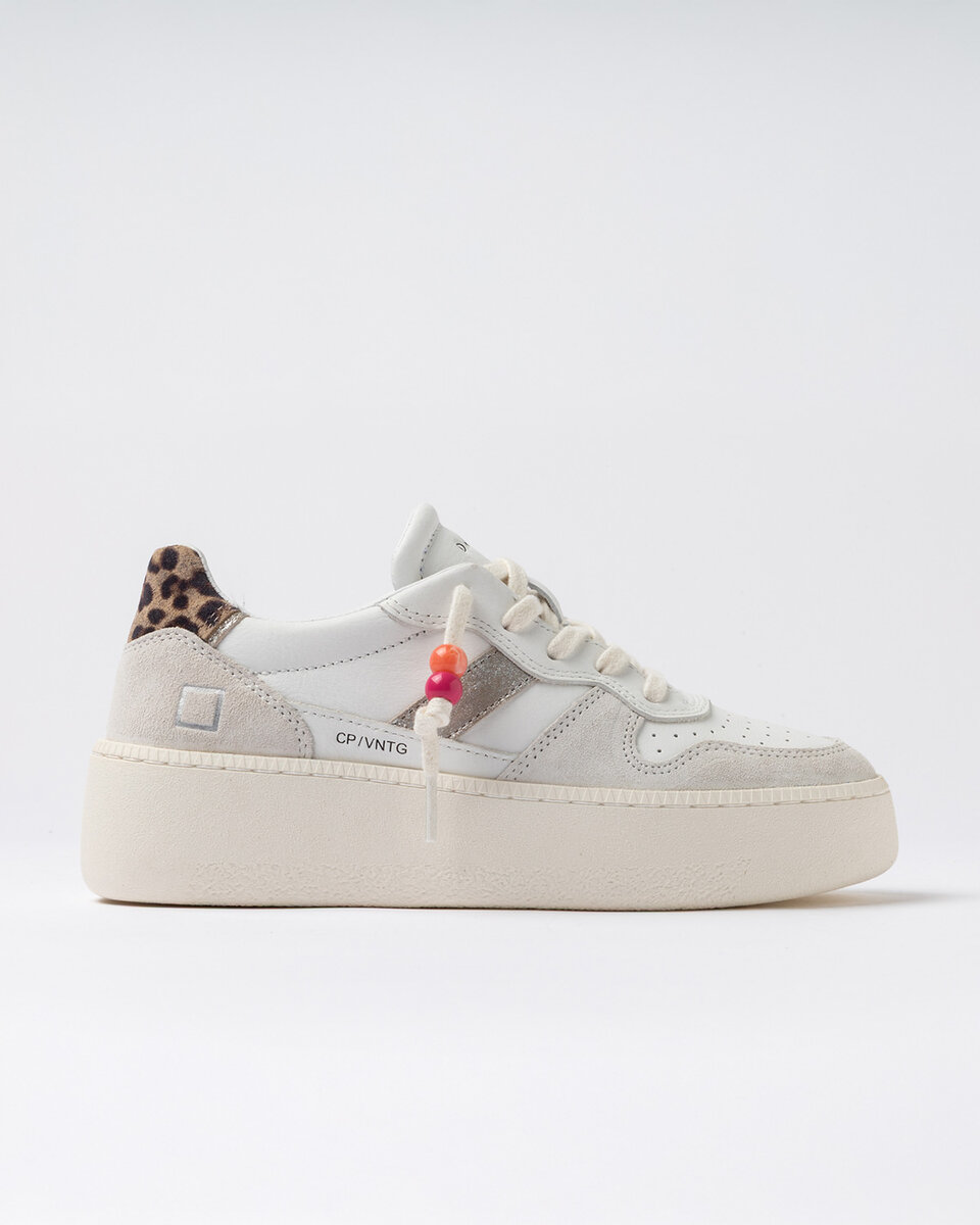 COURT PLATFORM VINTAGE CALF WHITE-LEOPARD