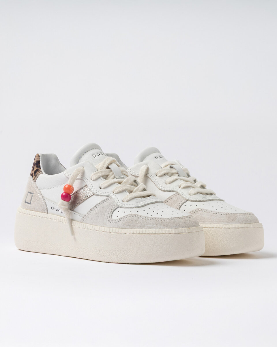 COURT PLATFORM VINTAGE CALF WHITE-LEOPARD