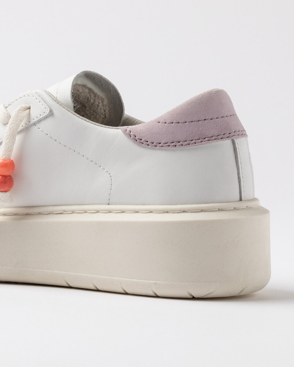 HILL LOW PLATFORM CALF WHITE-PINK